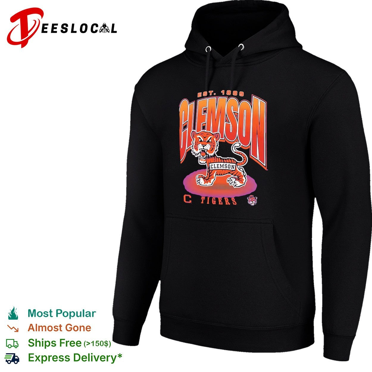 Clemson Tigers Est 1889 Mascot Logo College Football shirt