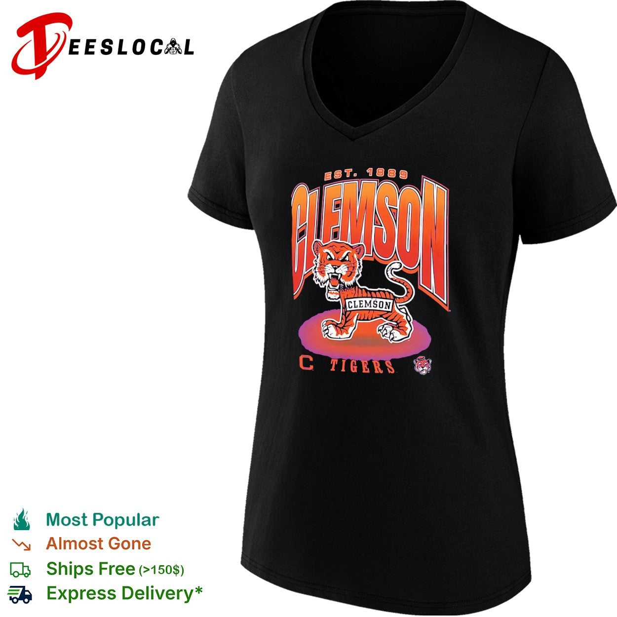 Clemson Tigers Est 1889 Mascot Logo College Football shirt