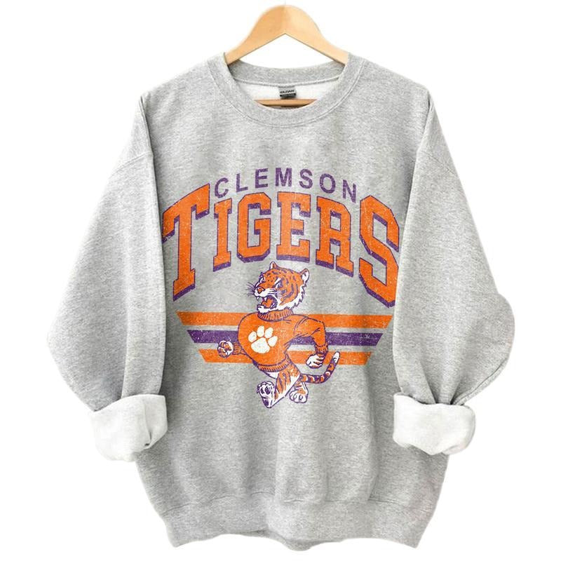 Clemson Vintage Football Sweatshirt, Clemson University Unisex Football Sweatshirt