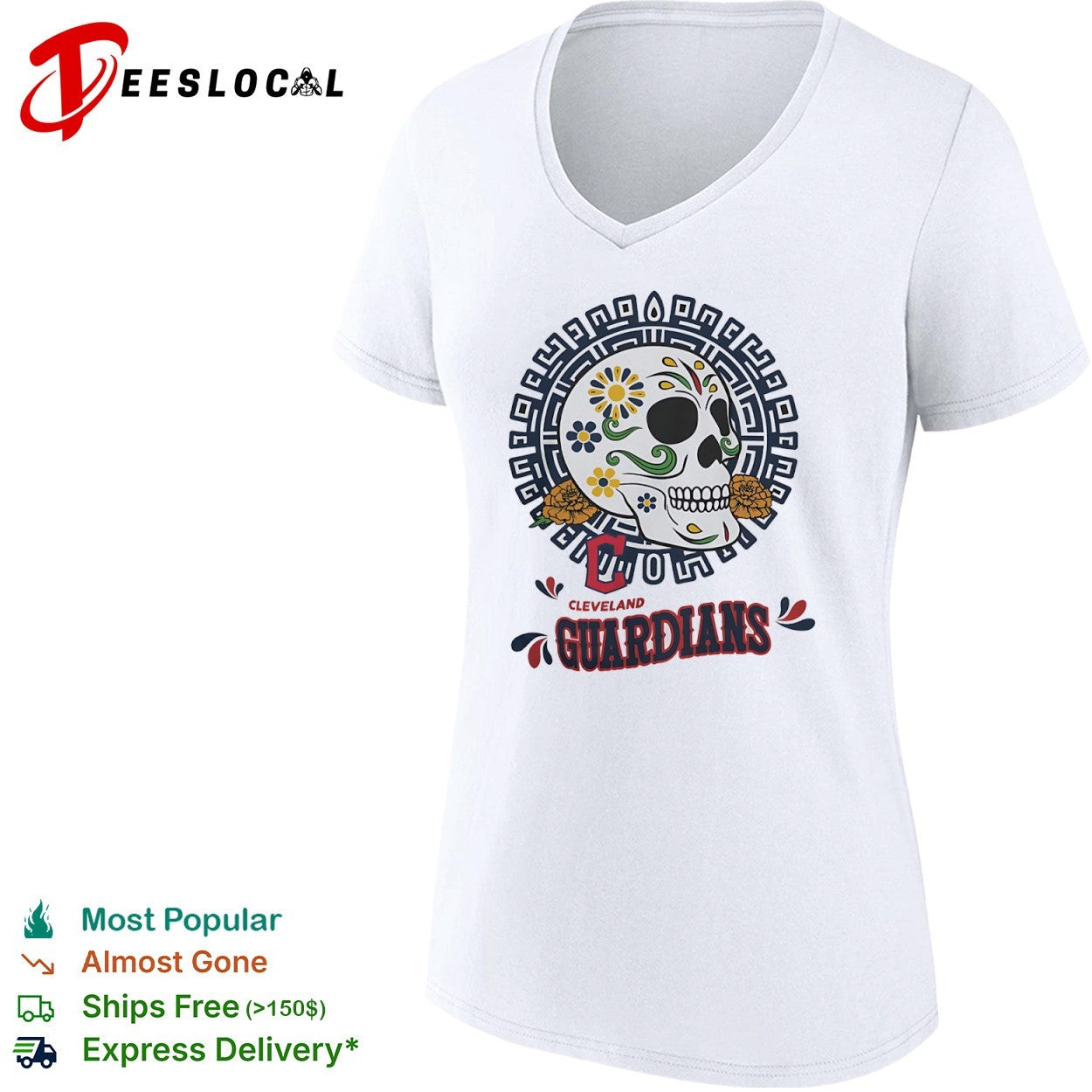 Cleveland Guardians Sugar Skull Day of the Dead shirt