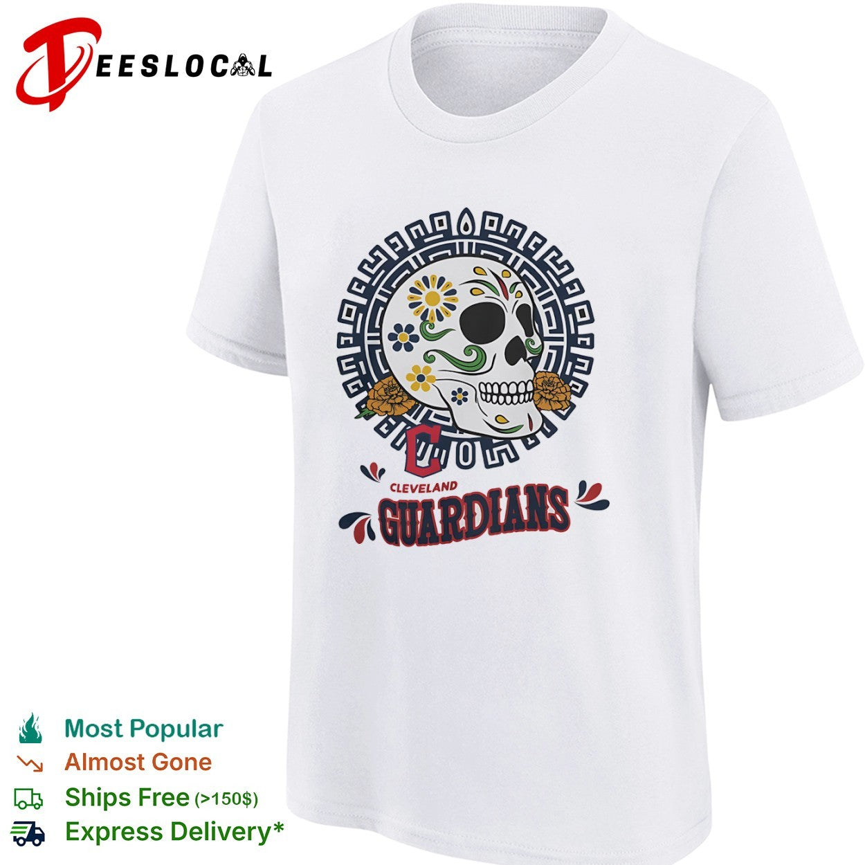 Cleveland Guardians Sugar Skull Day of the Dead shirt
