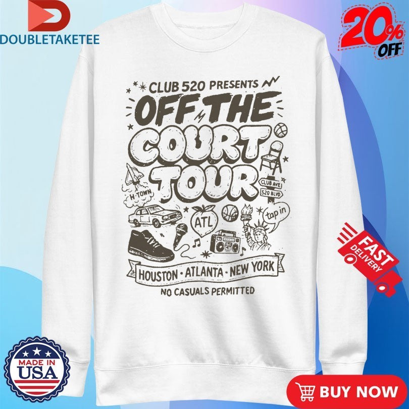 Club 520 Off The Court Tour ’25 No Casuals Permitted Shirts