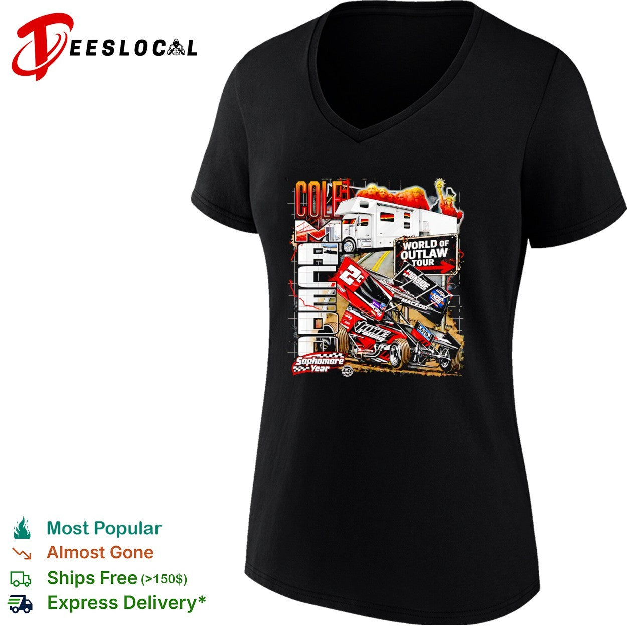 Cole Macedo TWC Racing World of Outlaw Tour Sophomore Year shirt