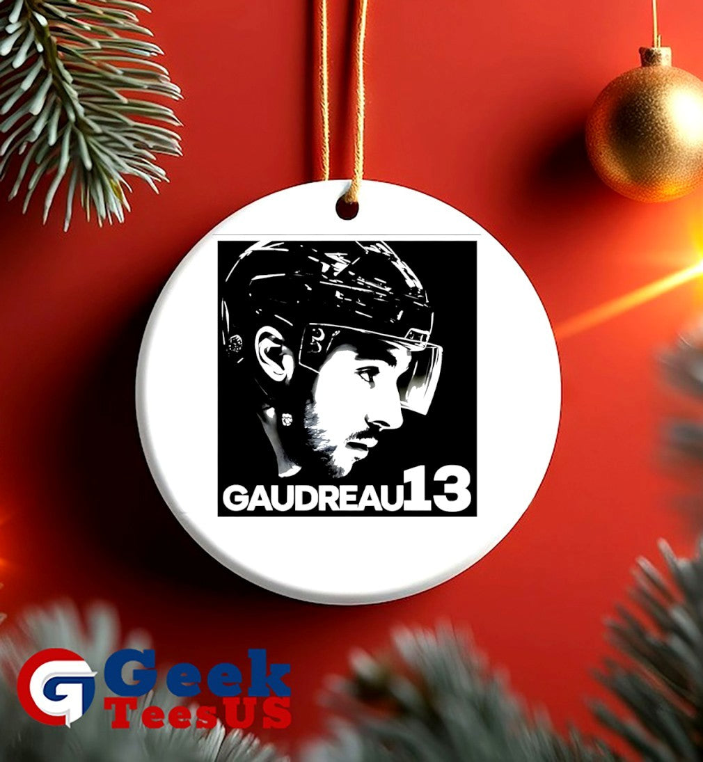 Cole Sillinger Walking The Blue Carpet wearing a Johnny Gaudreau 13 shirt
