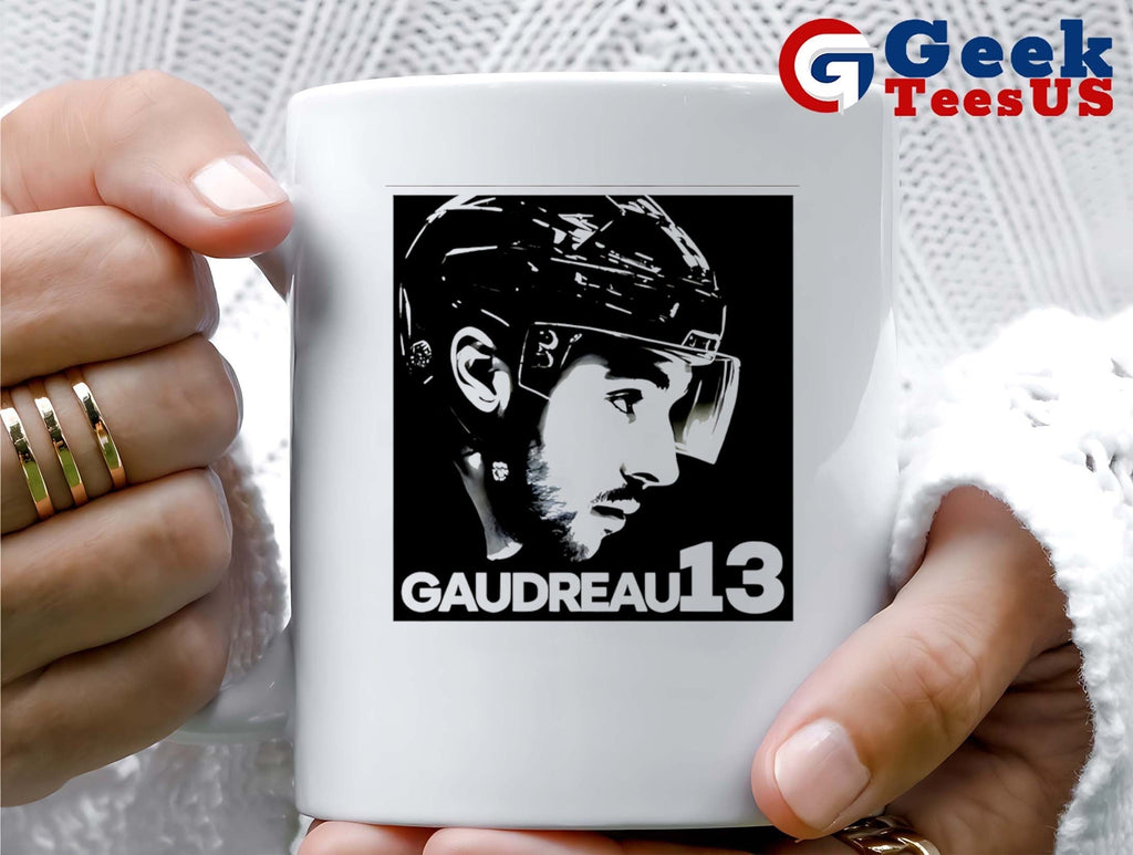 Cole Sillinger Walking The Blue Carpet wearing a Johnny Gaudreau 13 shirt
