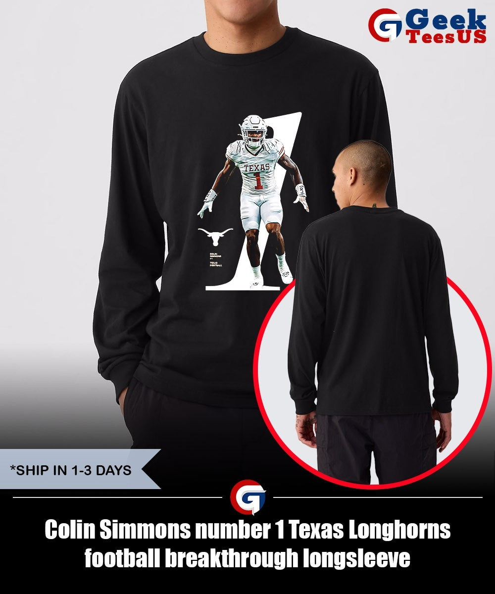 Colin Simmons number 1 Texas Longhorns football breakthrough shirt