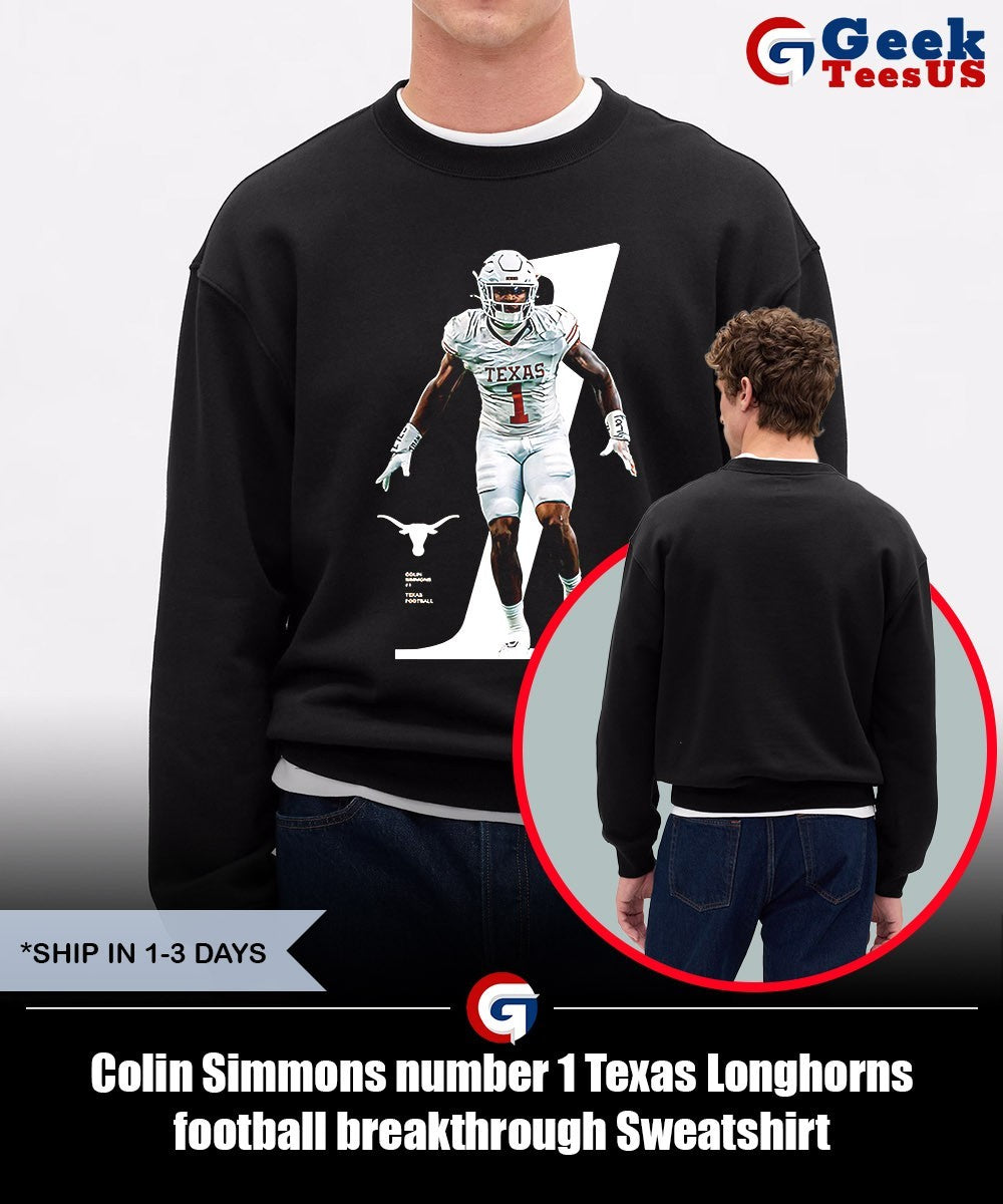 Colin Simmons number 1 Texas Longhorns football breakthrough shirt