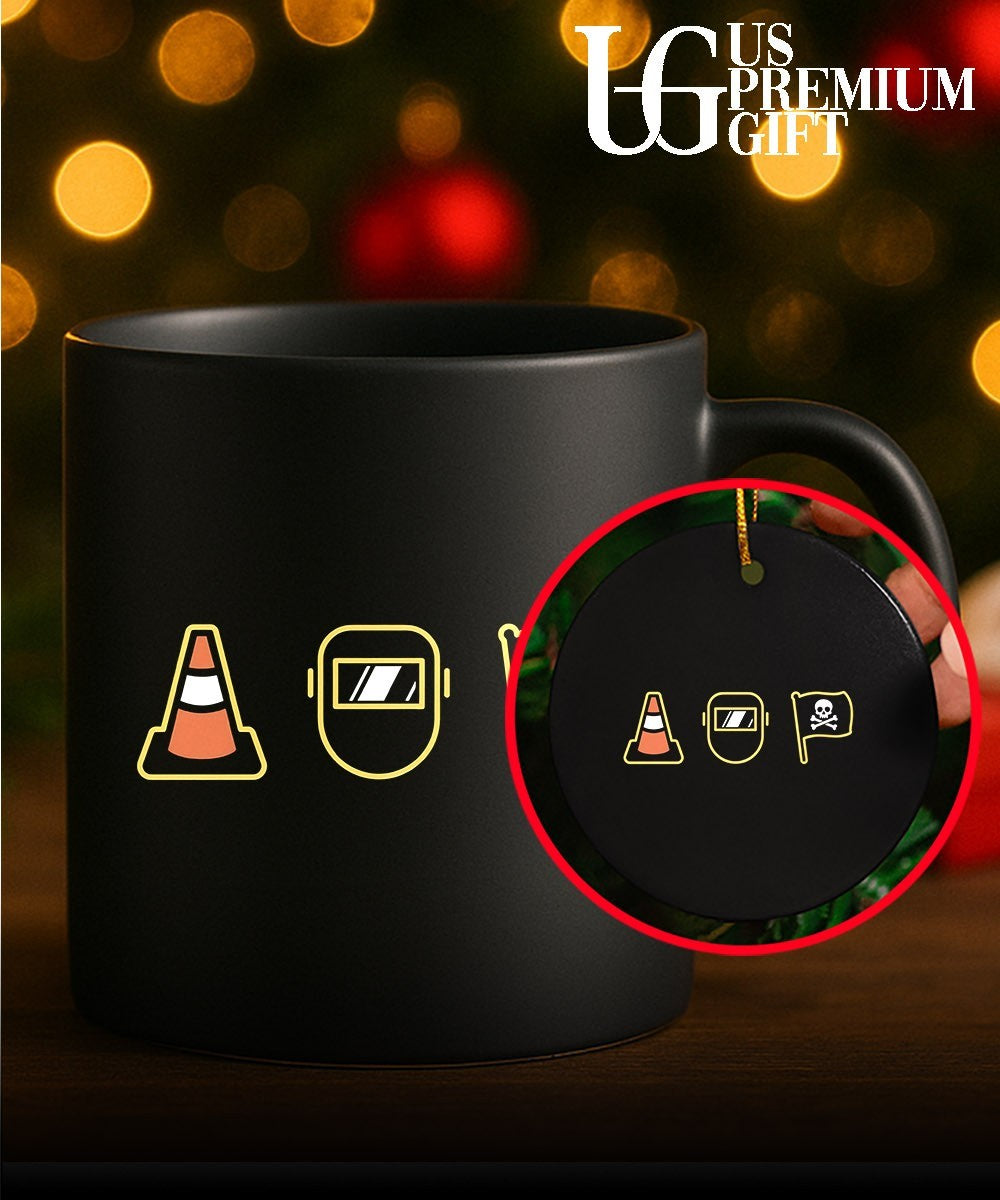 Cone Welding mask Pirate flag shirt
