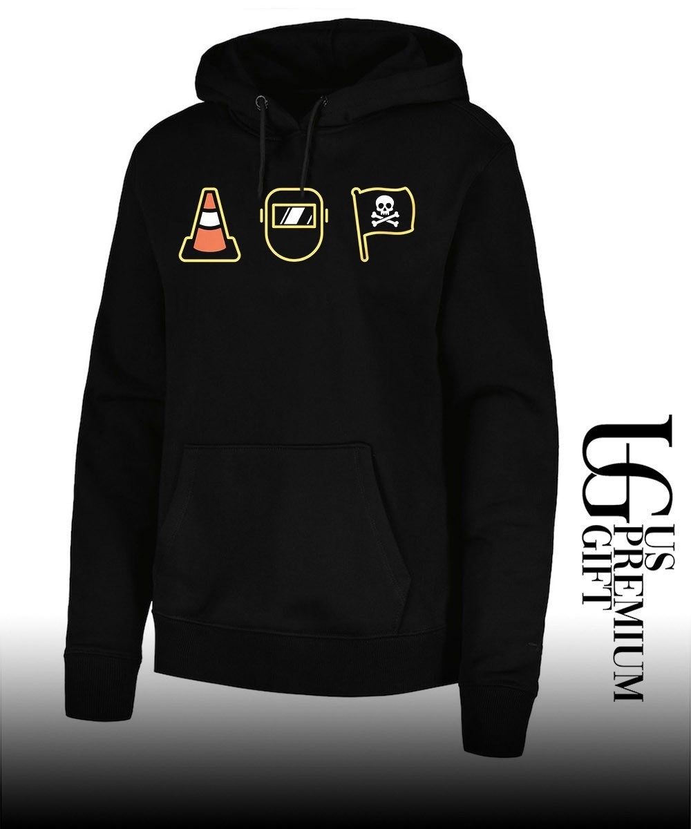 Cone Welding mask Pirate flag shirt
