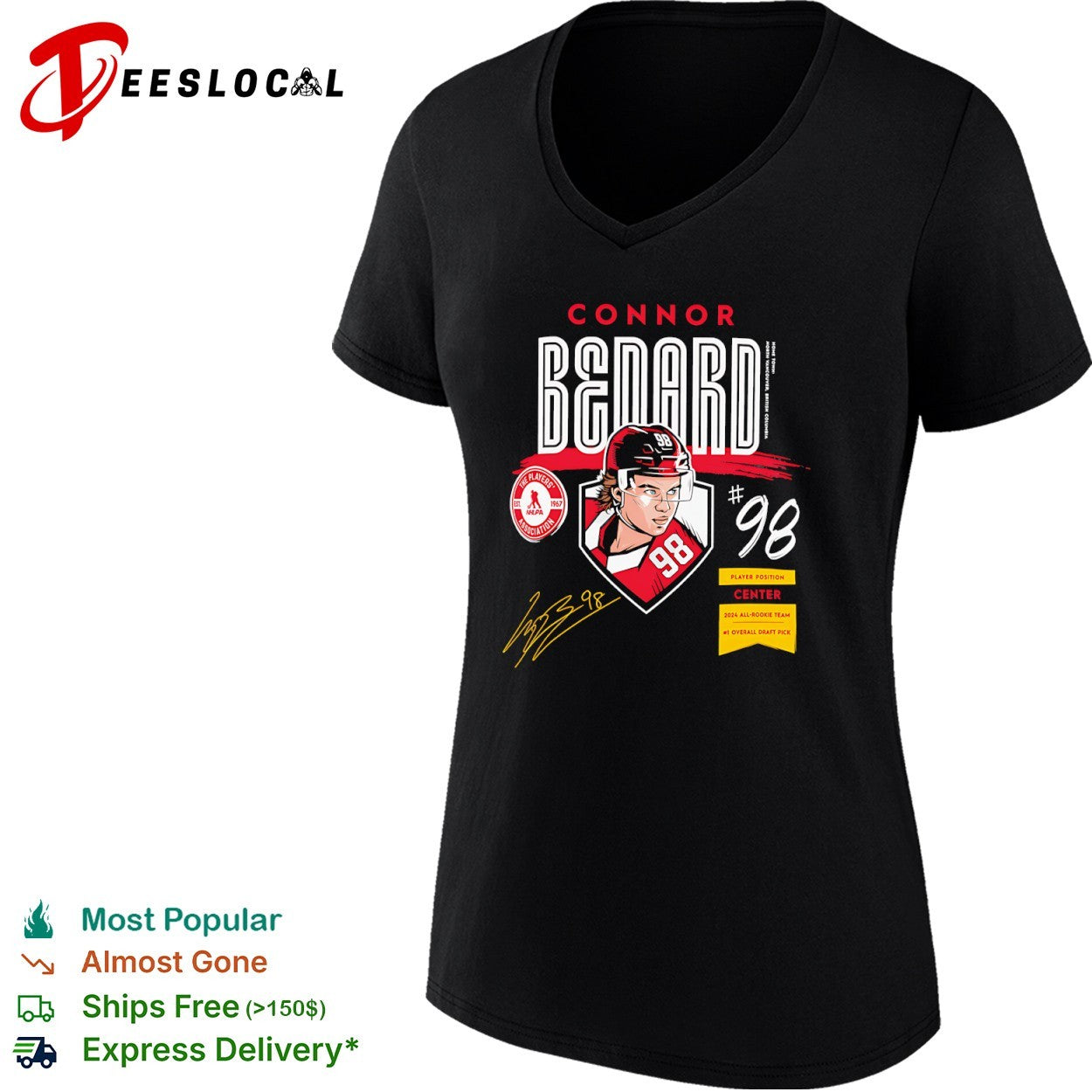 Connor Bedard Chicago Blackhawks Rookie of the Year Signature shirt
