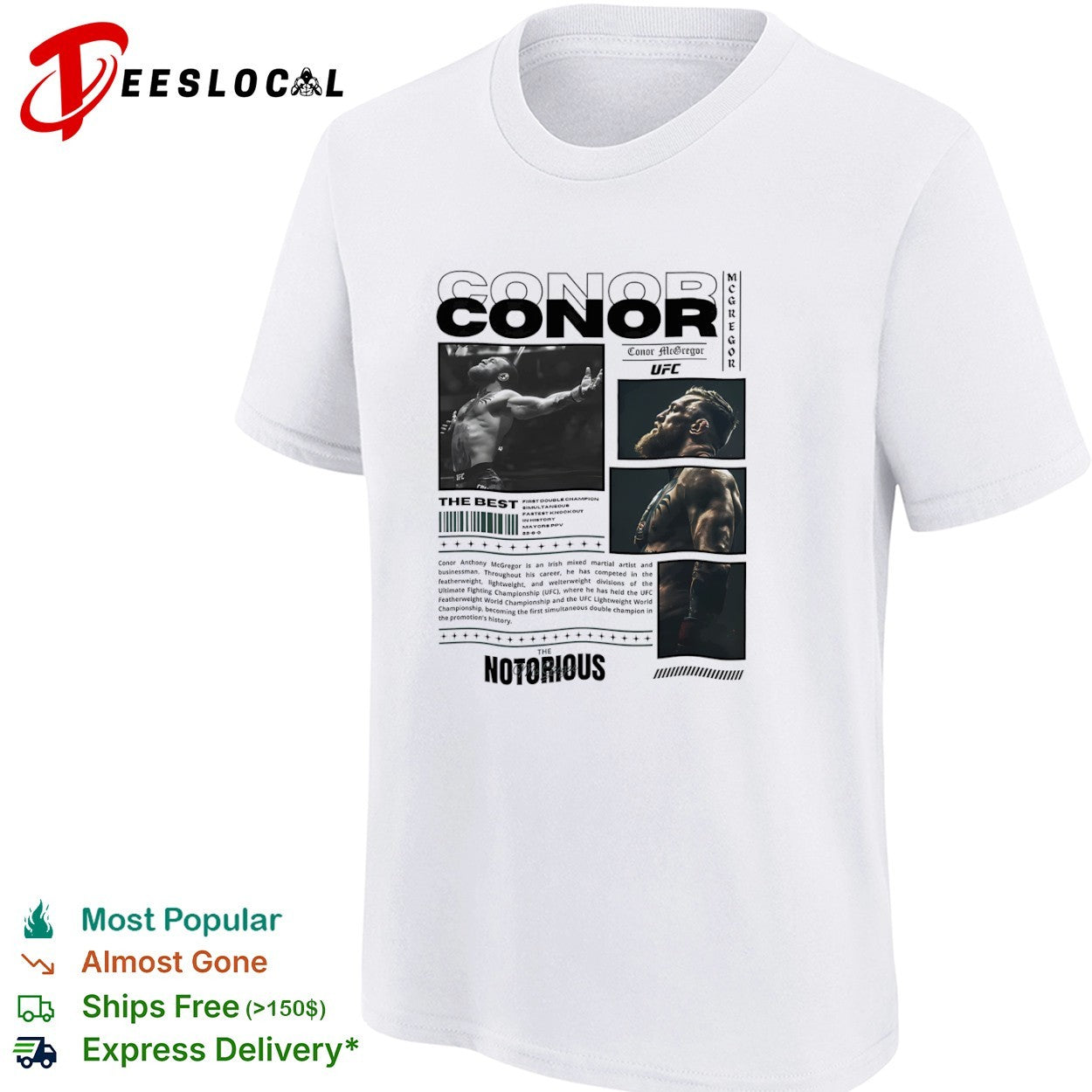 Conor McGregor The Notorious UFC First Double Champion Shirt