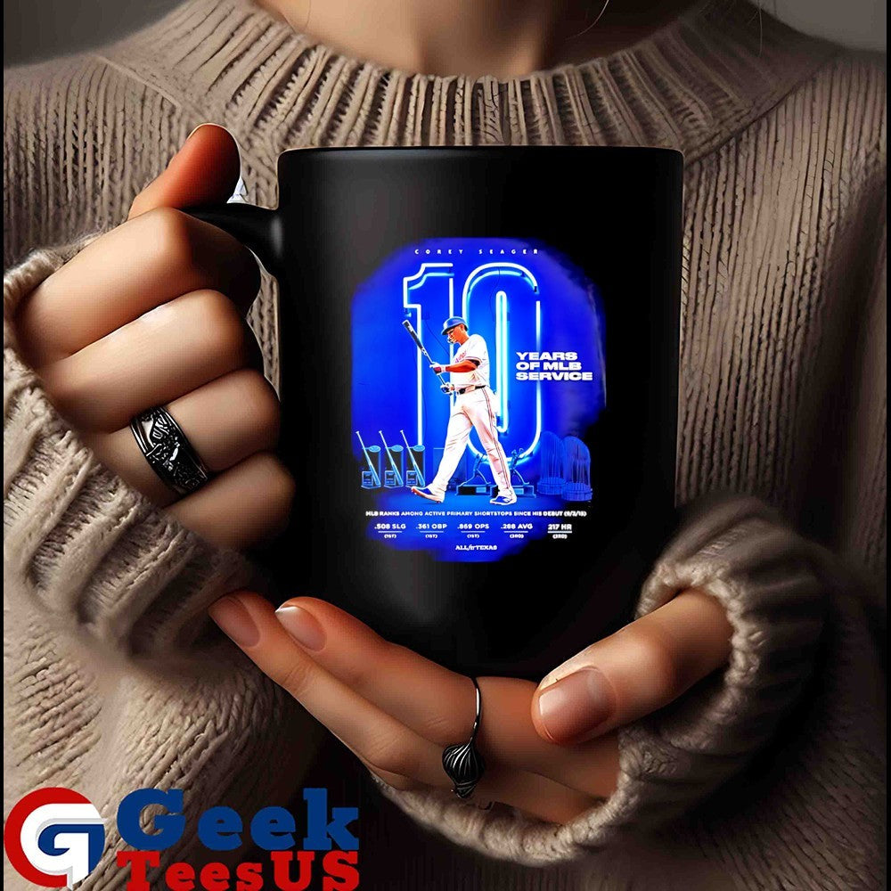 Corey Seager Texas Rangers Ten Years Of MLB Service Major League Baseball 2025 shirt