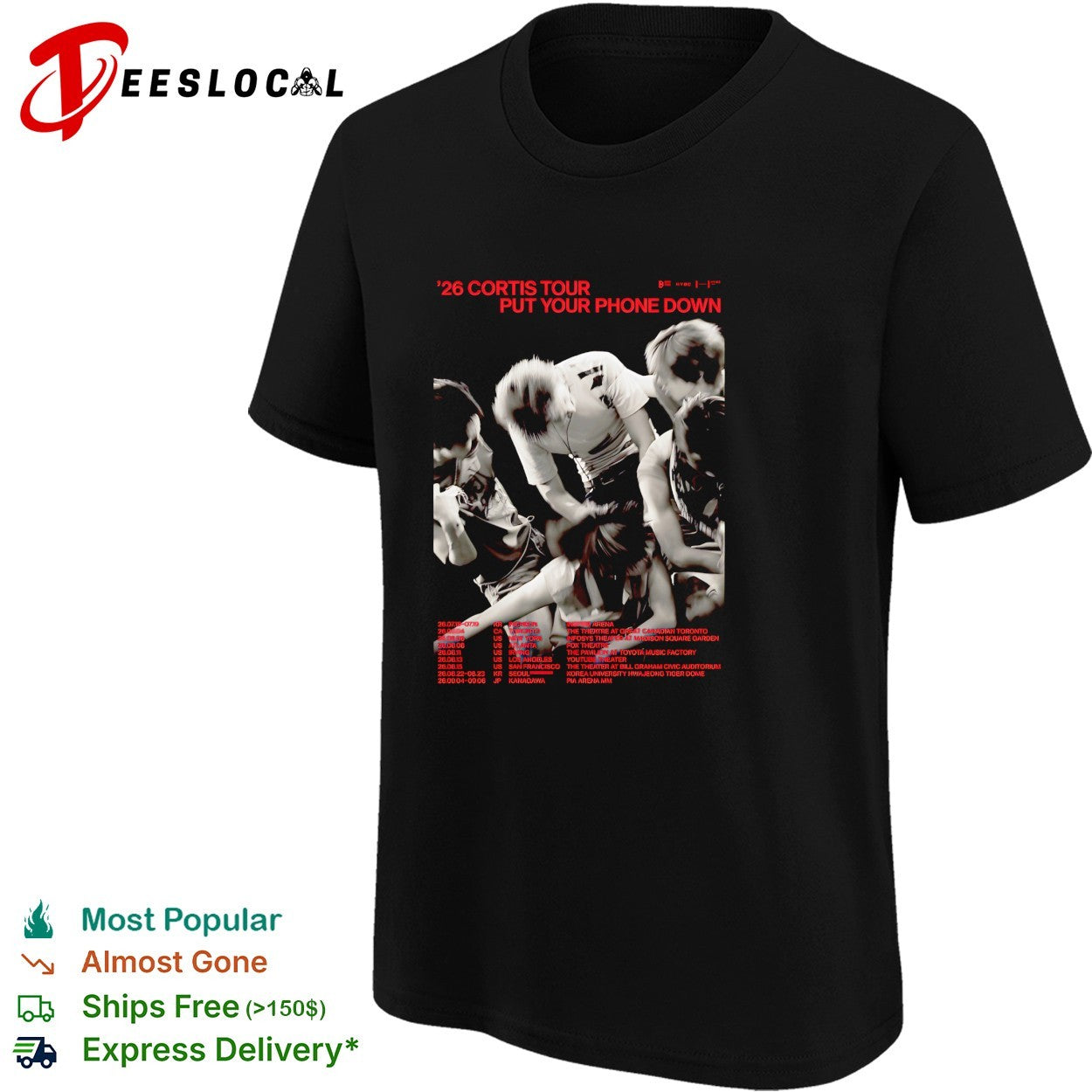 Cortis 26 tour put your phone down shirt