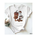"Cotton White Women's T - Shirt: Another Charming Coffee Design" style 02