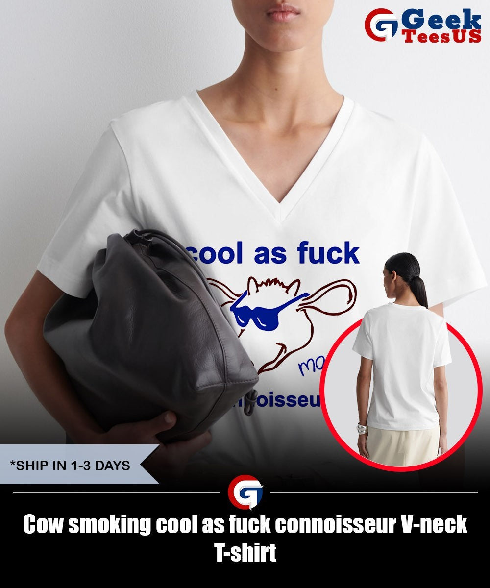 Cow smoking cool as fuck connoisseur shirt