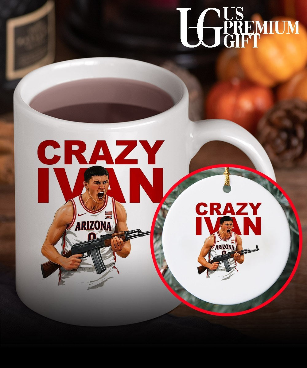 Crazy Ivan Kharchenkov scream Arizona Wildcats basketball shirt