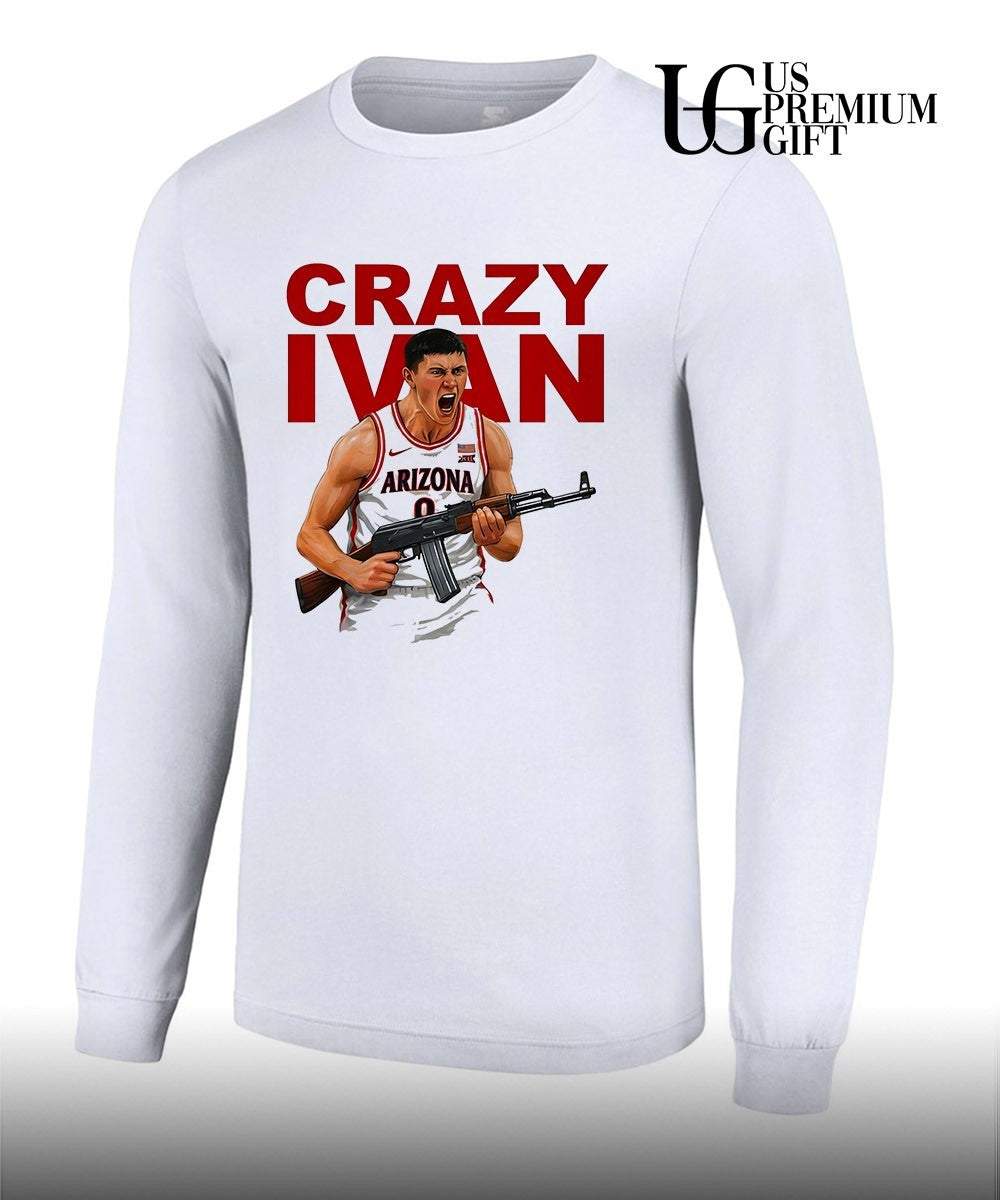 Crazy Ivan Kharchenkov scream Arizona Wildcats basketball shirt