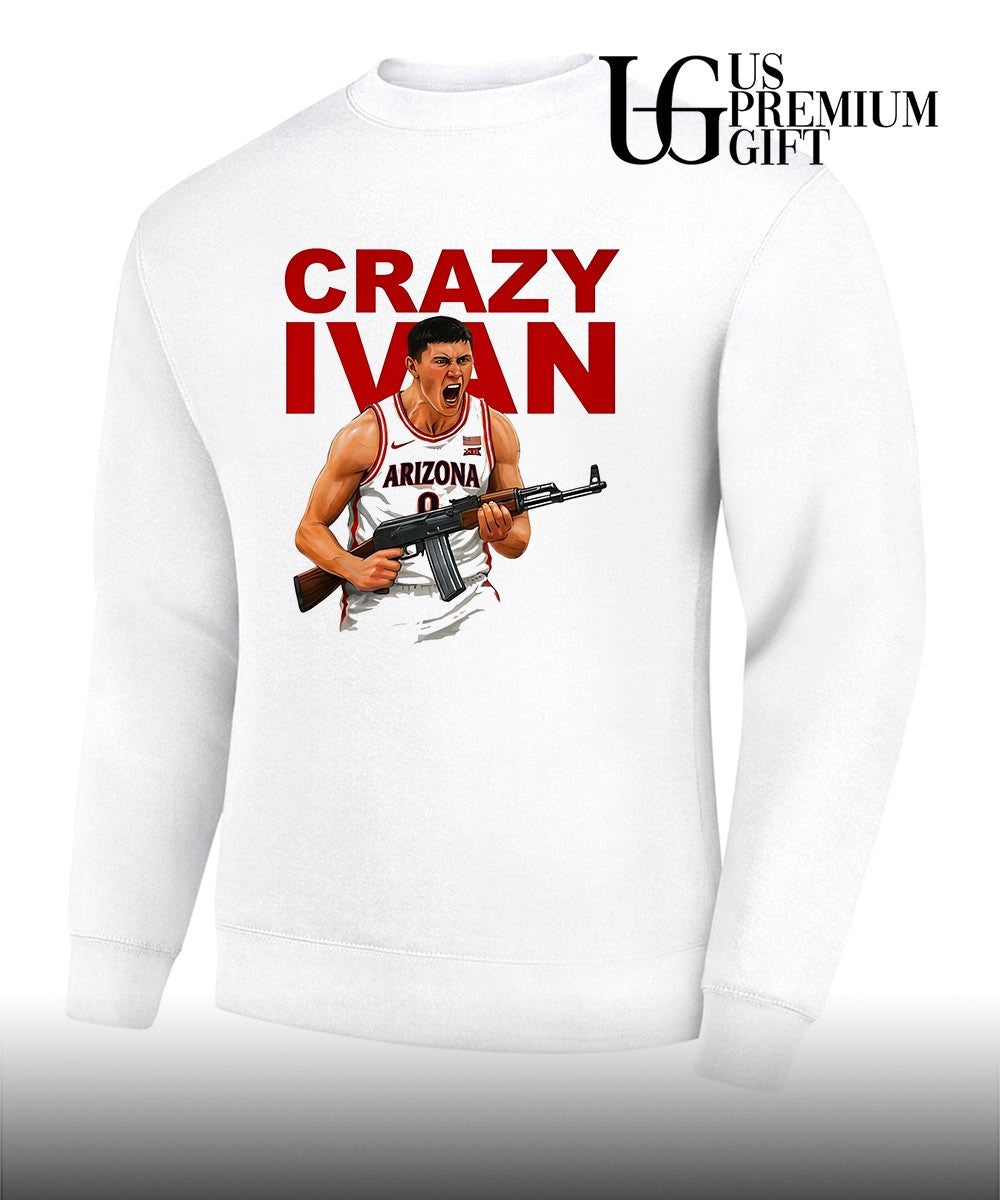Crazy Ivan Kharchenkov scream Arizona Wildcats basketball shirt