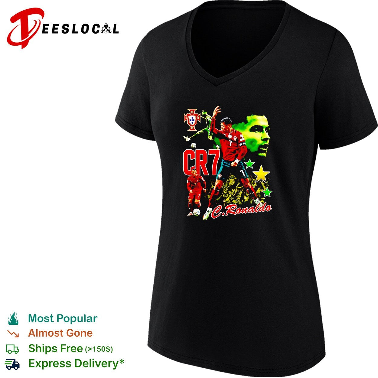 Cristiano Ronaldo CR7 Portugal football graphic vintage shirt