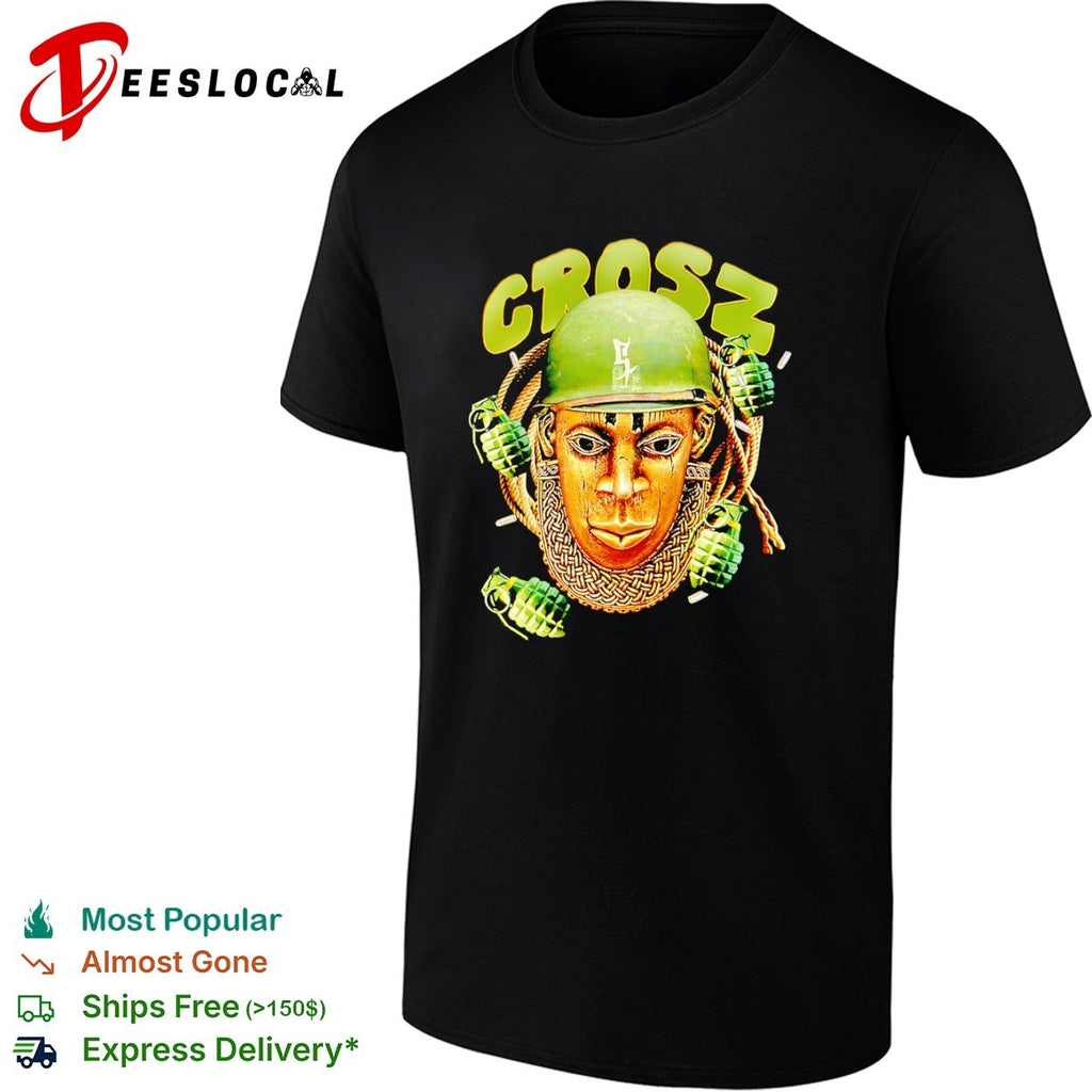 Crosz Golden Mask Military Helmet Grenades shirt