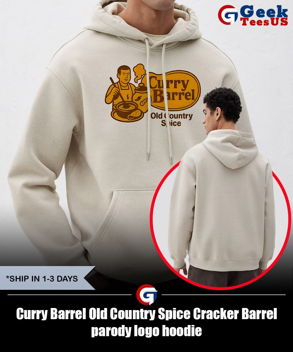 Curry Barrel Old Country Spice Cracker Barrel parody logo shirt