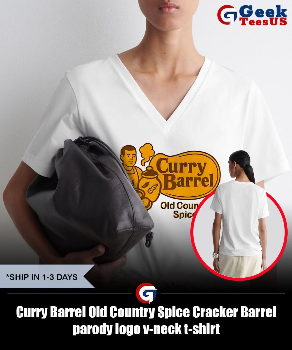 Curry Barrel Old Country Spice Cracker Barrel parody logo shirt