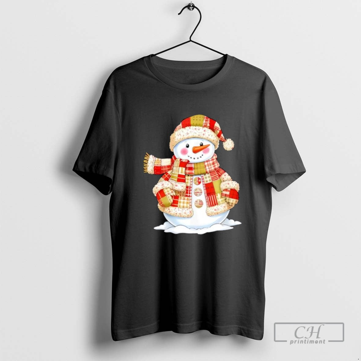 Cute Patchwork Snowman Merry Christmas Xmas Holiday Pajamas