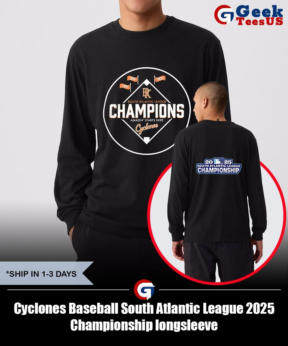 Cyclones Baseball South Atlantic League 2025 Championship shirt