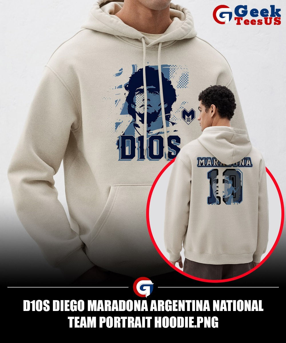 D10S Diego Maradona Argentina National Team portrait shirt