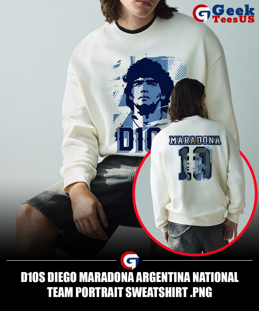 D10S Diego Maradona Argentina National Team portrait shirt