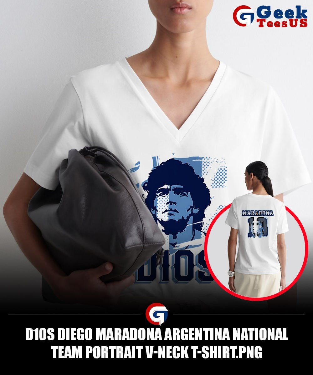 D10S Diego Maradona Argentina National Team portrait shirt