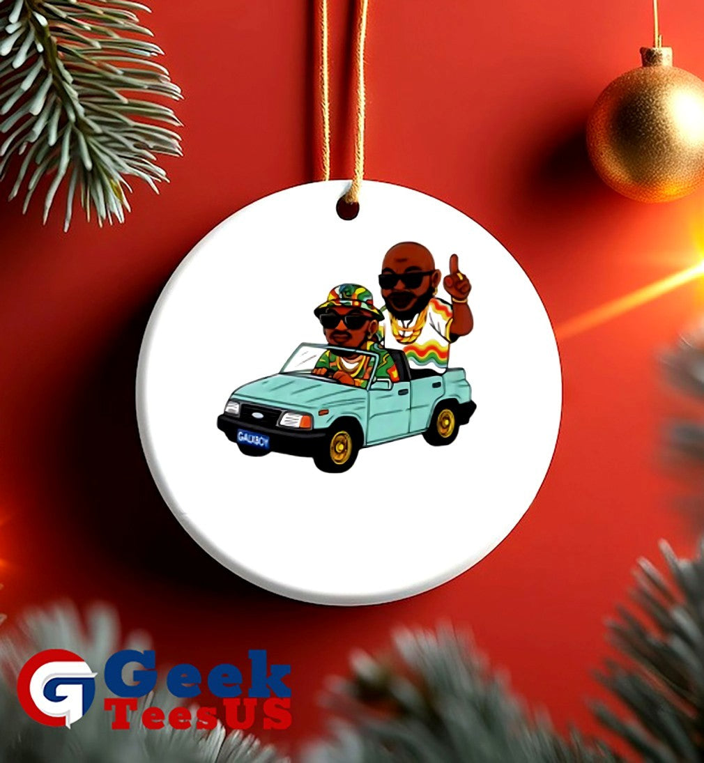 DJ Maphorisa and Kabza de Small driving car cartoon shirt