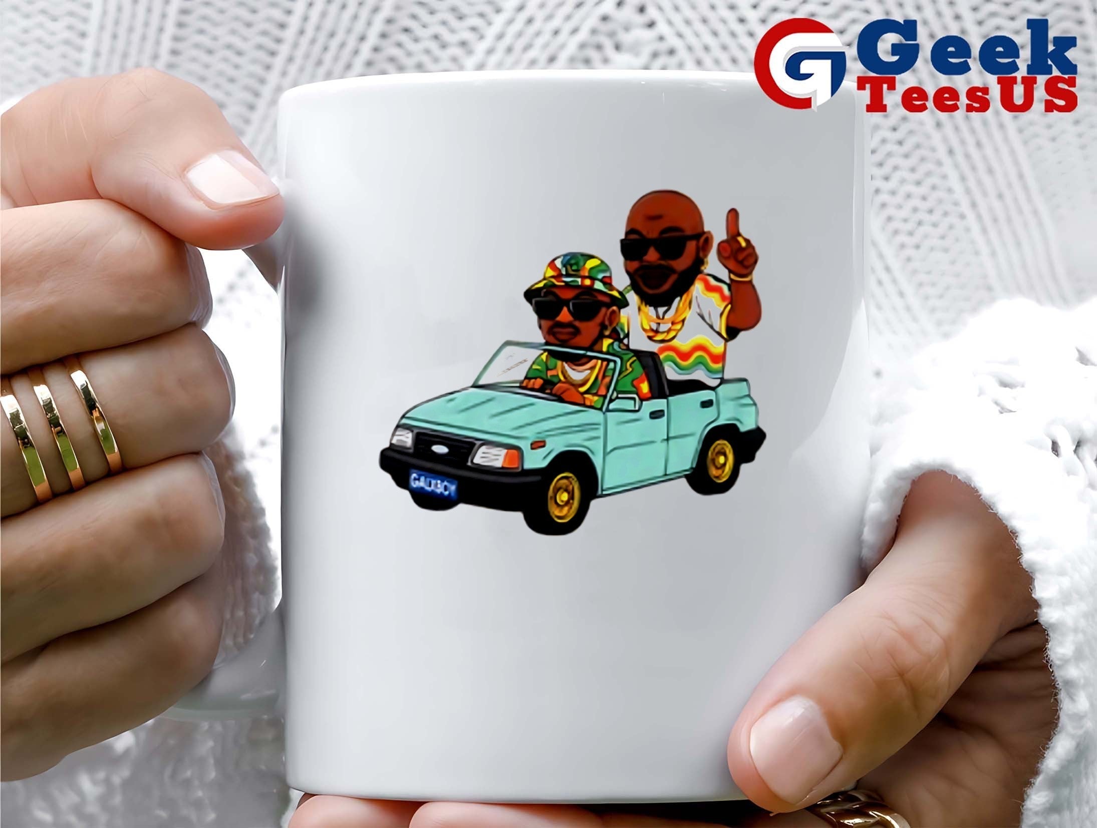 DJ Maphorisa and Kabza de Small driving car cartoon shirt