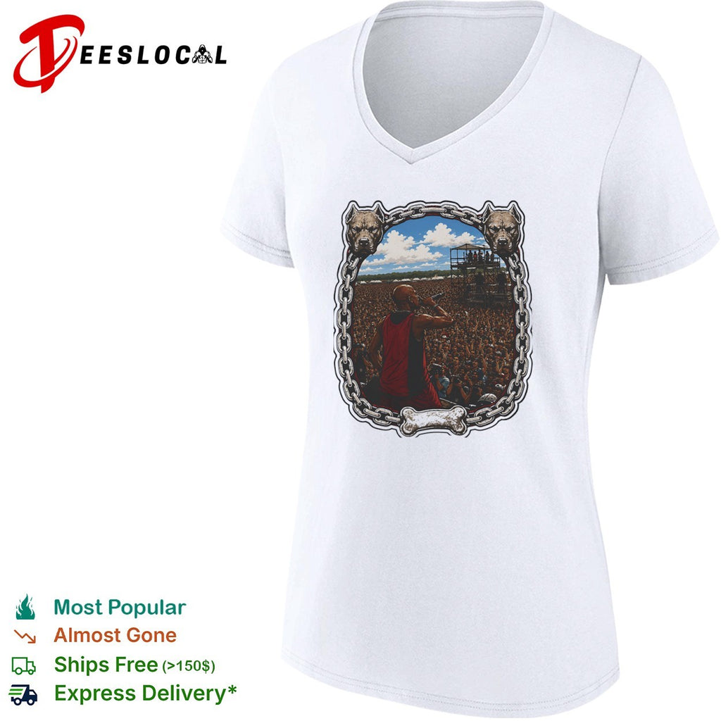 DMX Concert Performance with Pitbulls Chain Frame shirt