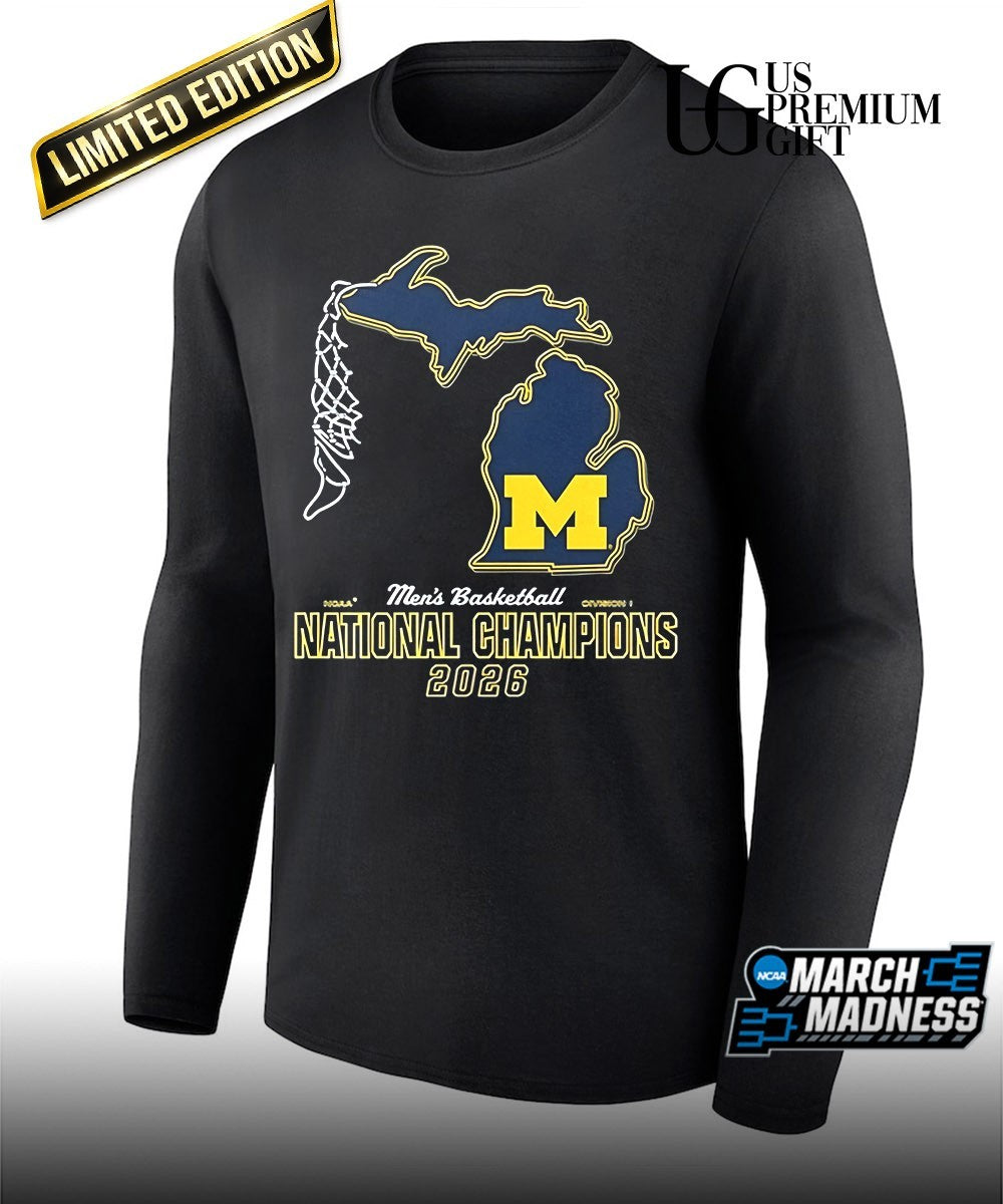 Michigan Wolverines 2026 Men’s Basketball National Champions net shirt