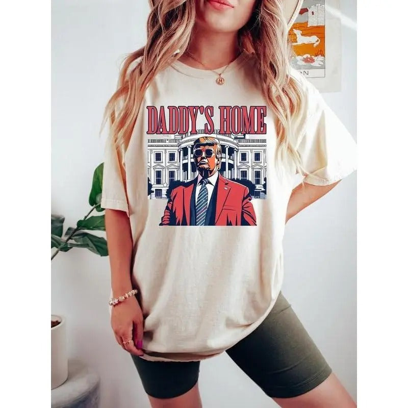 "Daddys Home T-Shirt, White House Trumm 2024 T-Shirt Get Losers, 4th of July T-Shirt, Trumm tshirt, Republican Shirt, Policiant Tees"