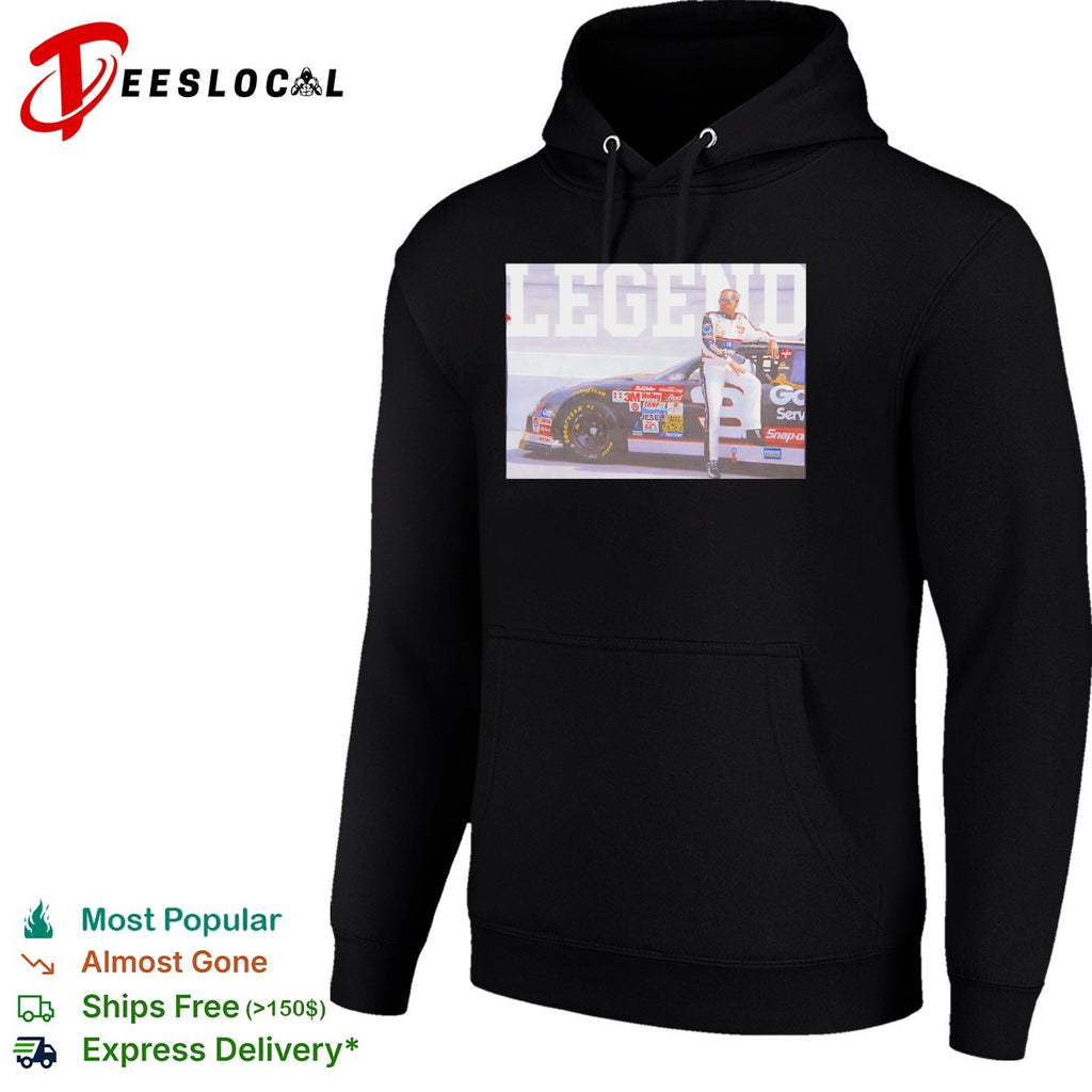 Dale Earnhardt legend NASCAR sitting on car shirt