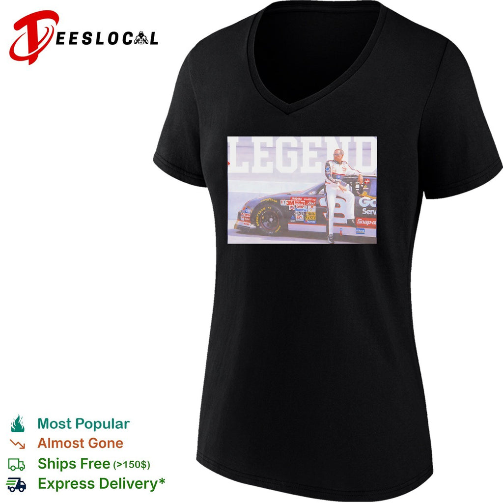 Dale Earnhardt legend NASCAR sitting on car shirt