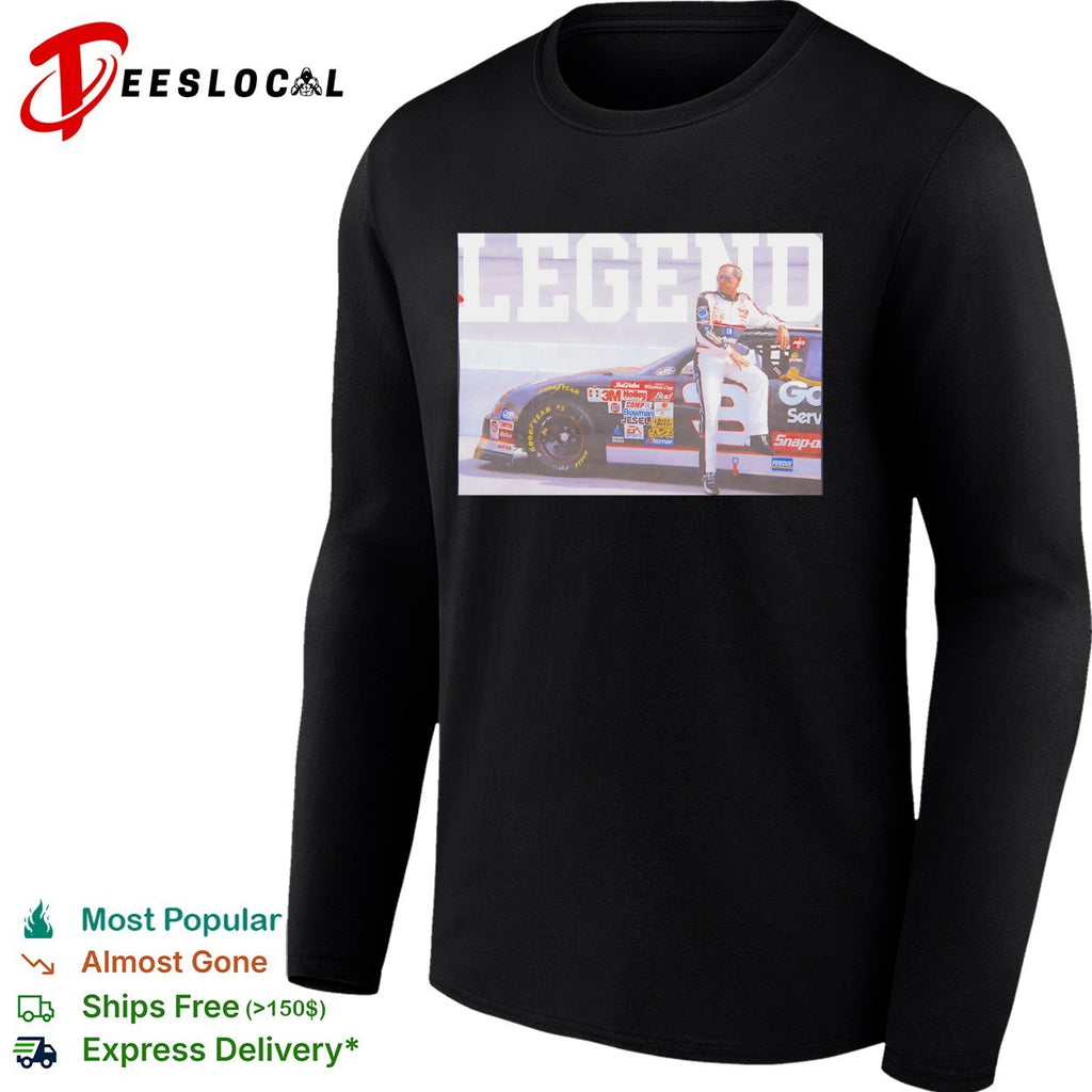 Dale Earnhardt legend NASCAR sitting on car shirt