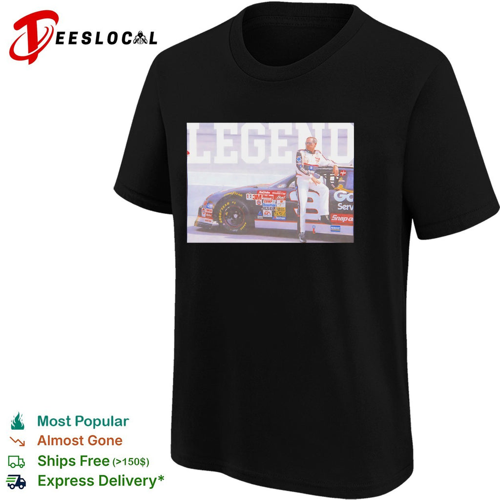 Dale Earnhardt legend NASCAR sitting on car shirt