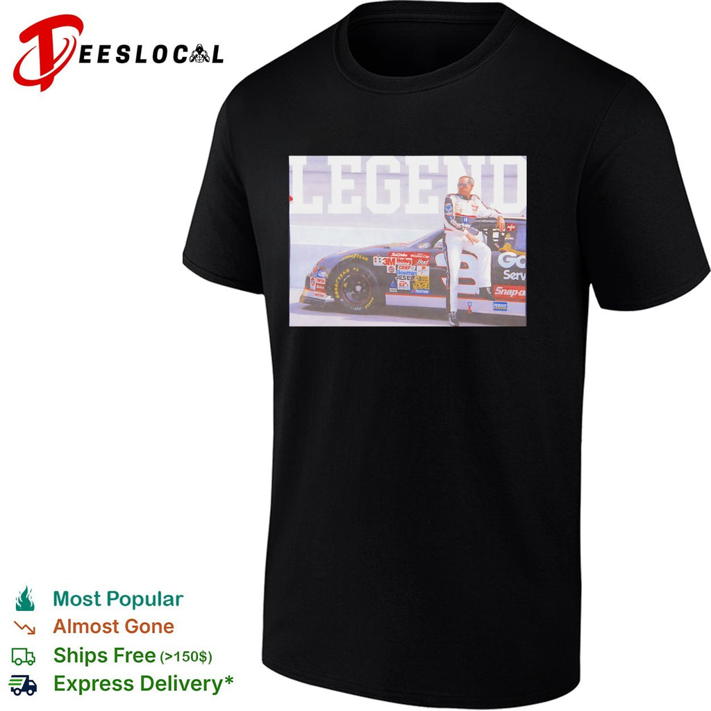 Dale Earnhardt legend NASCAR sitting on car shirt