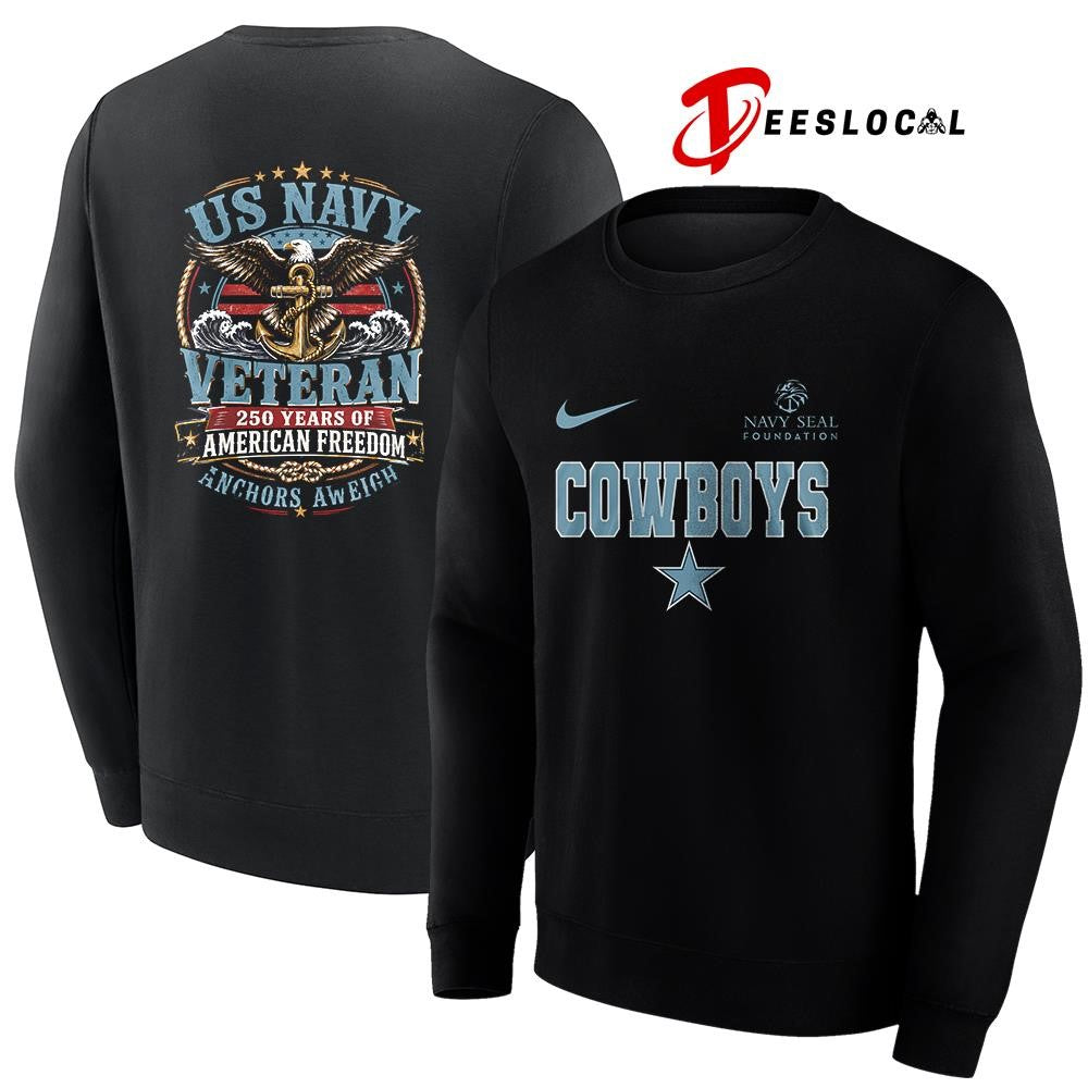 Dallas Cowboys US Navy seal foundation 250 years of American freedom anchors aweigh shirt