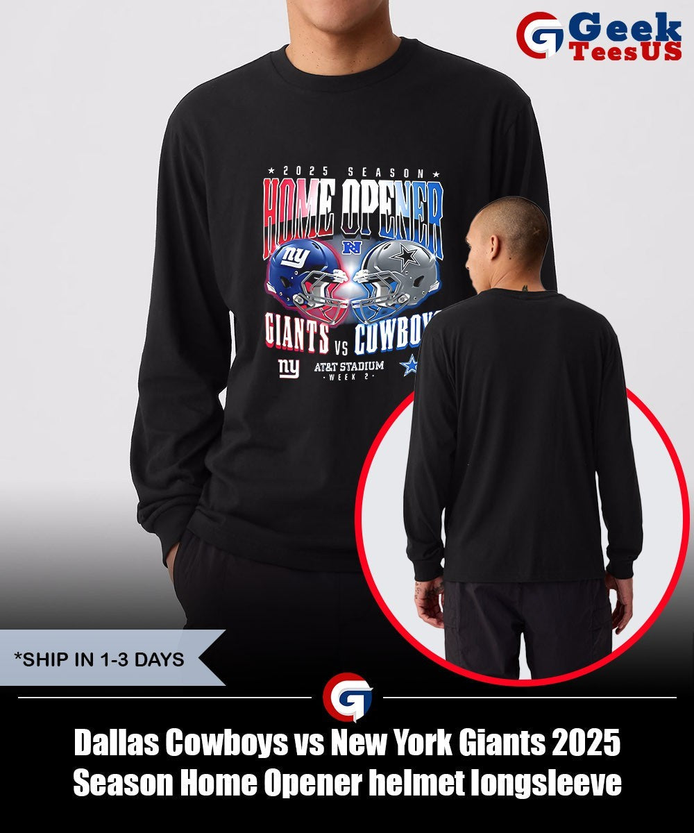 Dallas Cowboys vs New York Giants 2025 Season Home Opener helmet shirt