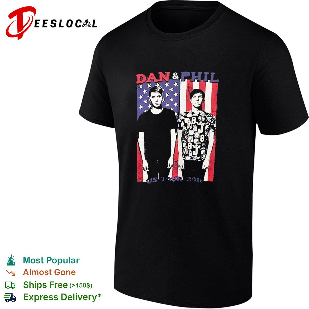 Dan and Phil US Tour 2016 YouTubers shirt