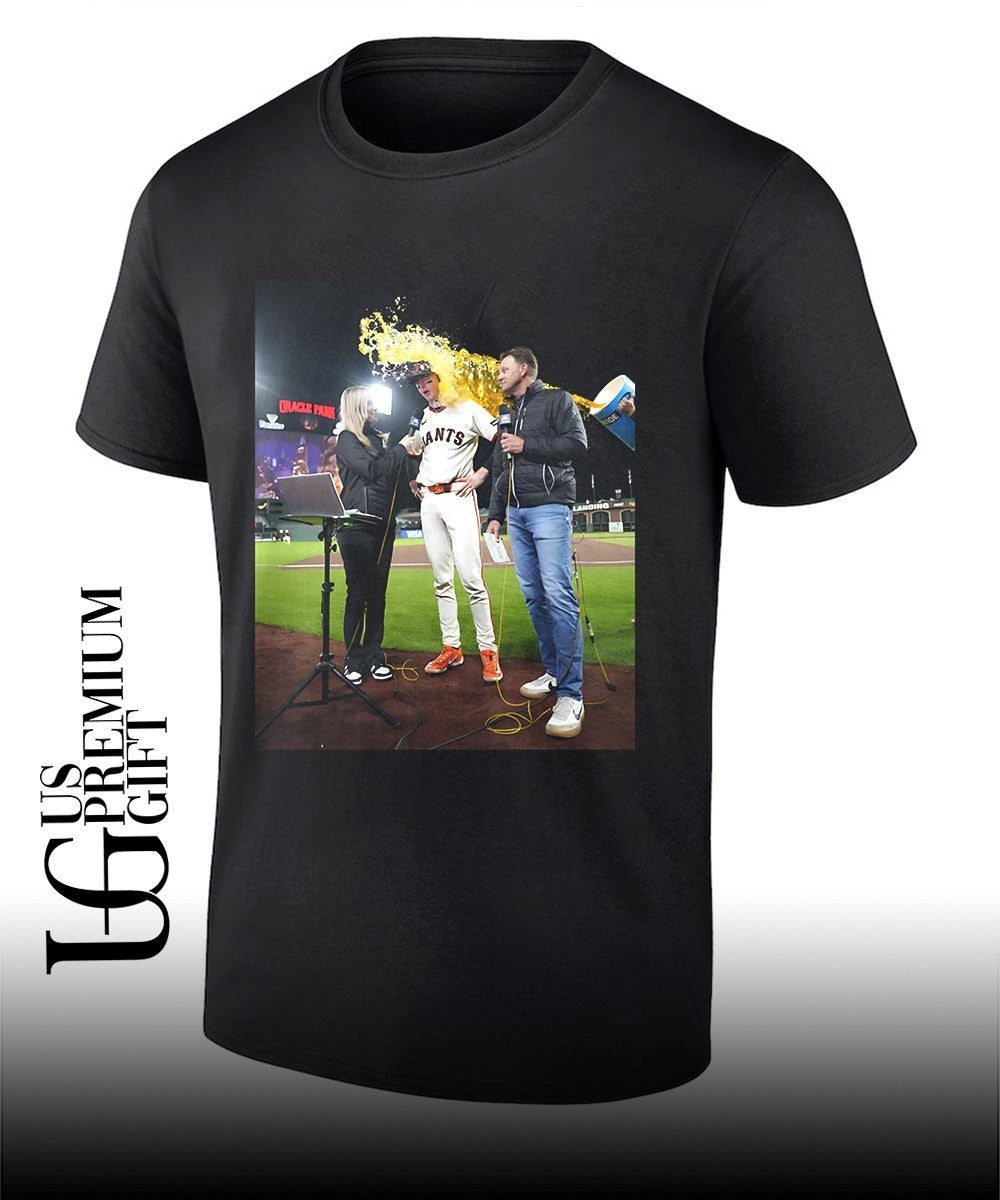 Daniel Susac San Francisco Giants baseball have water thrown celebration shirt
