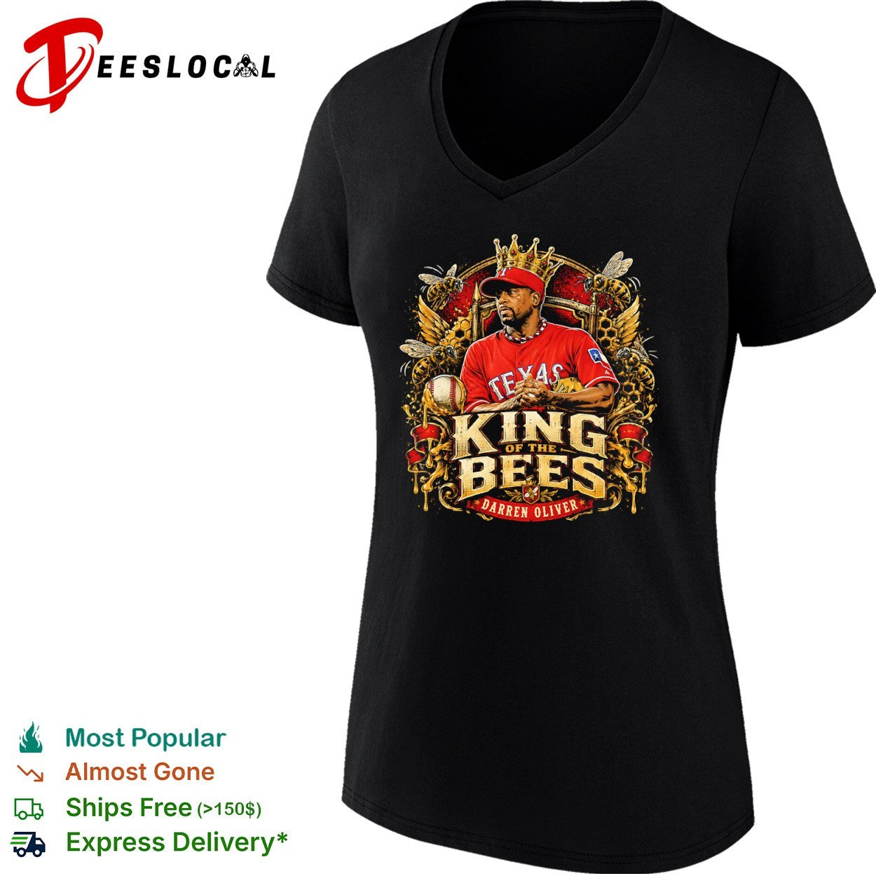 Darren Oliver Texas King of the Bees MLB shirt