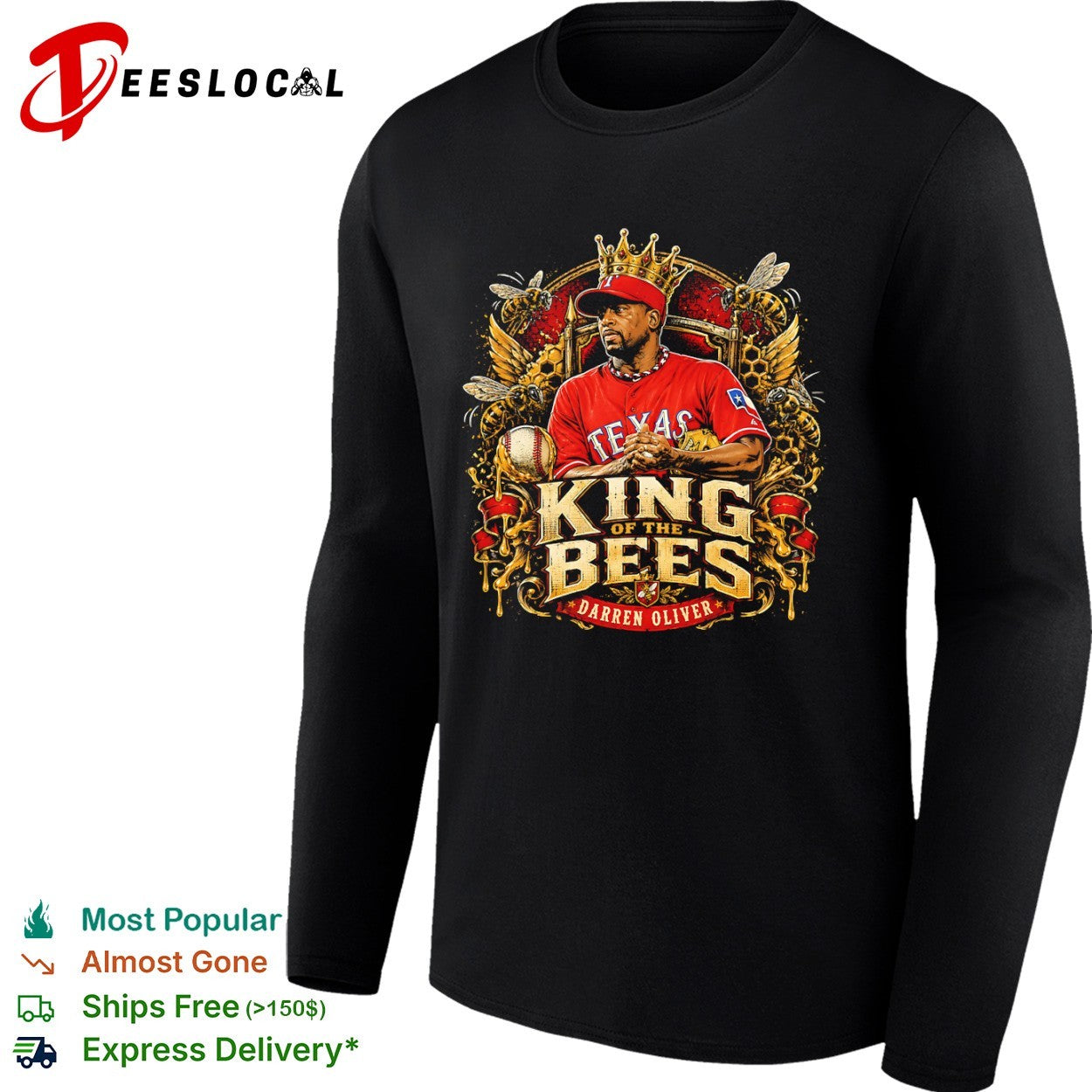 Darren Oliver Texas King of the Bees MLB shirt