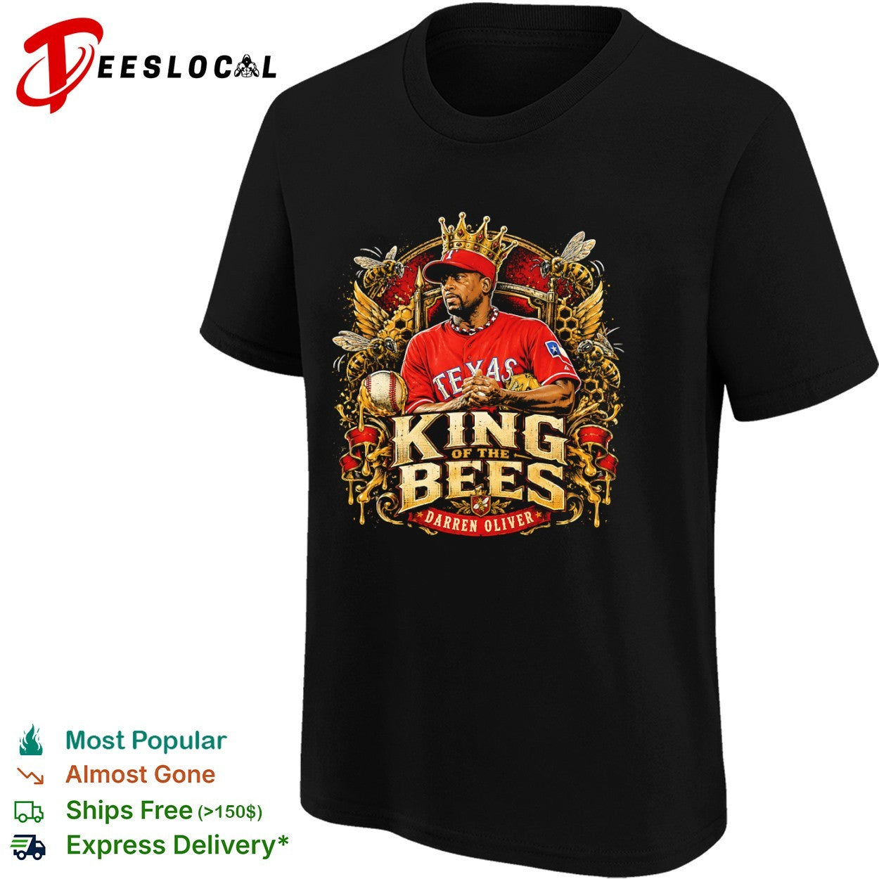 Darren Oliver Texas King of the Bees MLB shirt