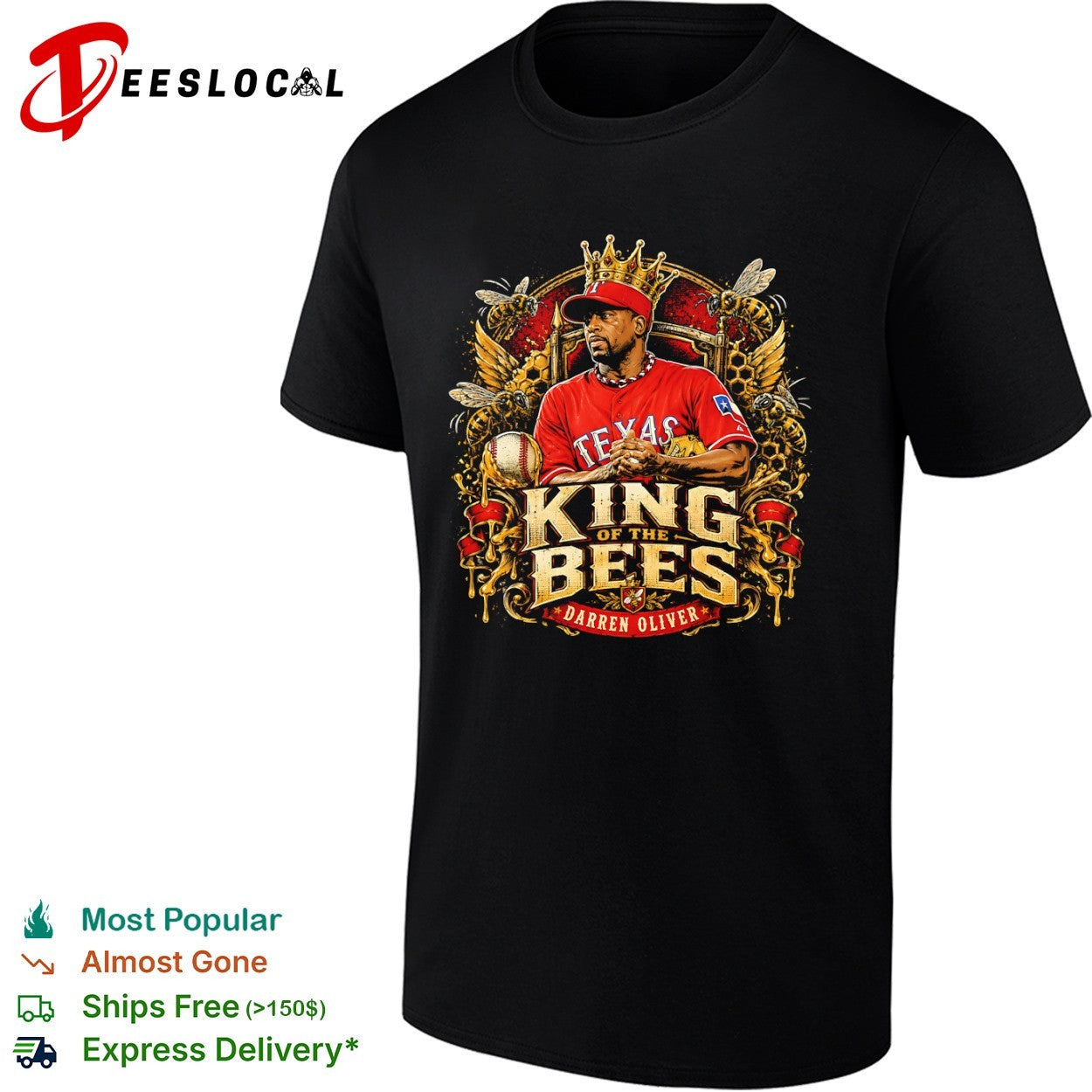 Darren Oliver Texas King of the Bees MLB shirt