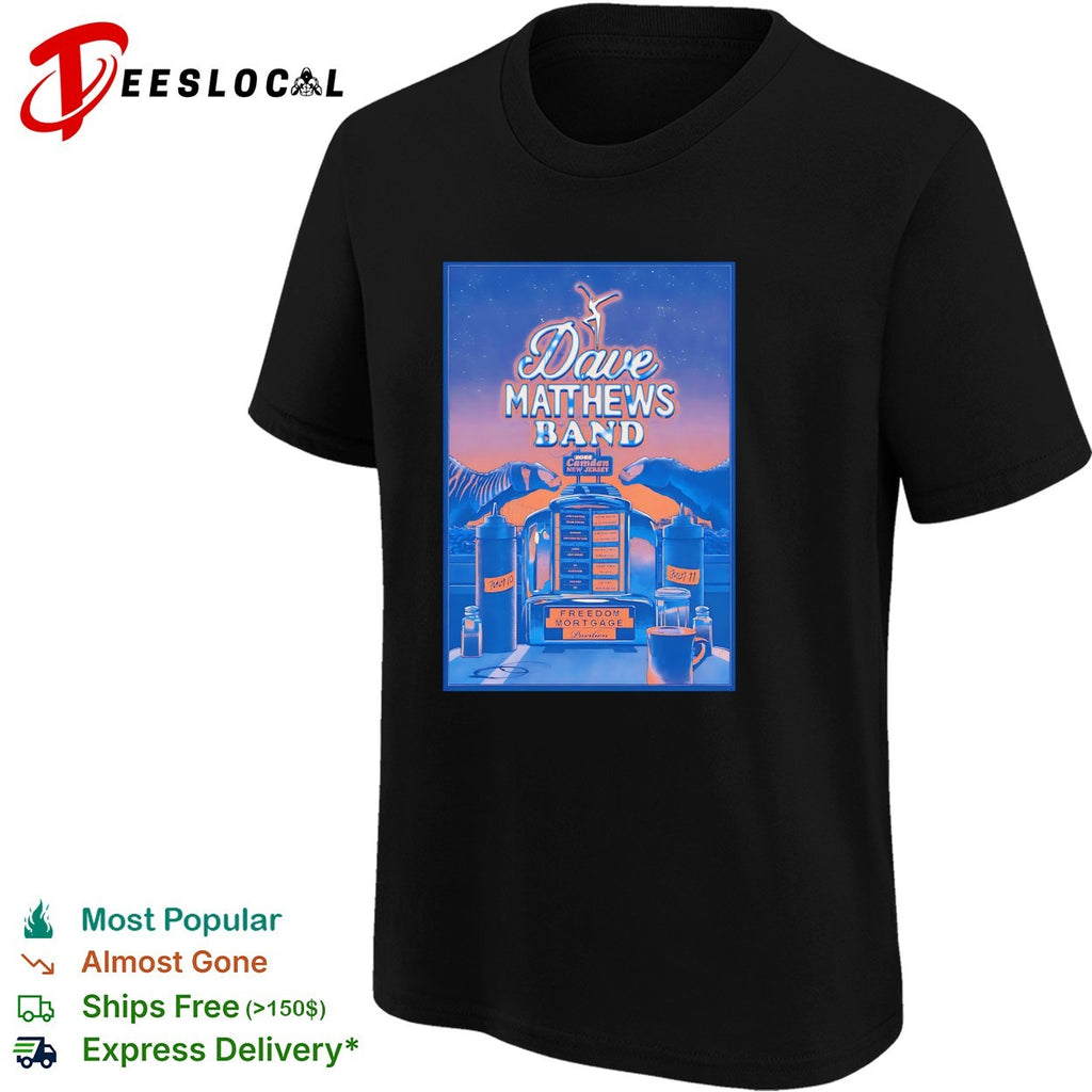 Dave Matthews Band Camden New Jersey jukebox with dinosaur hands 2026 shirt